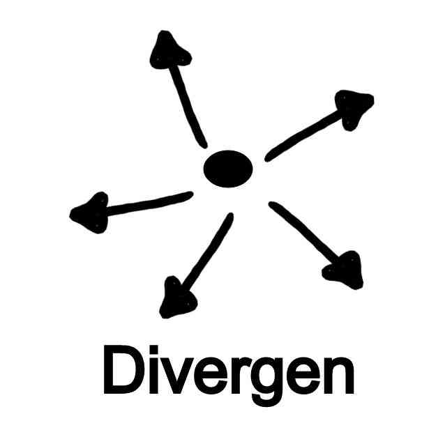 apa itu konvergen dan divergen, illustrasi divergen