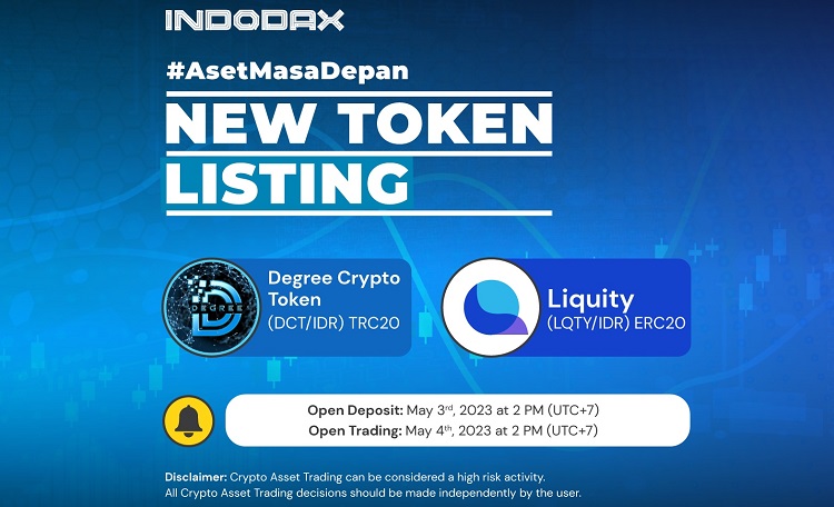 Indodax Hadirkan 2 Token Kripto Terbaru DCT & LQTY